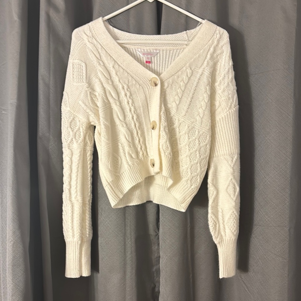 Cream Cable Knit Cardigan